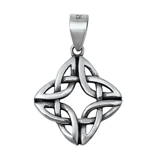 Sterling Silver Celtic Cross Pendant Knot Unique Open Oxidized Charm 925 New