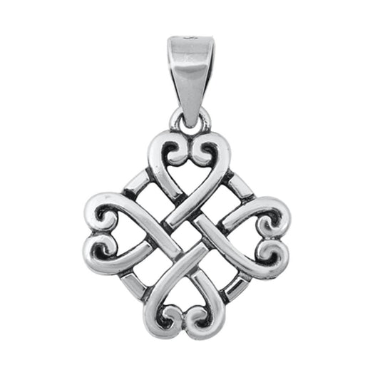 Sterling Silver Promise Heart Medallion Pendant Cross Celtic Knot Love Charm 925