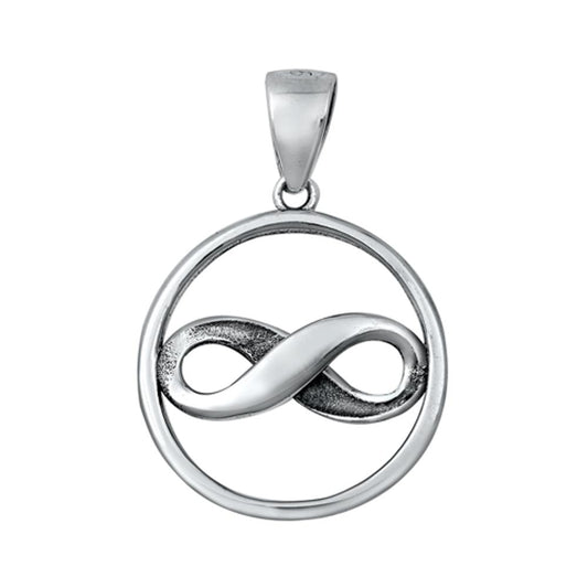 Sterling Silver Infinity Symbol Pendant Forever Endless Promise Hoop Charm 925