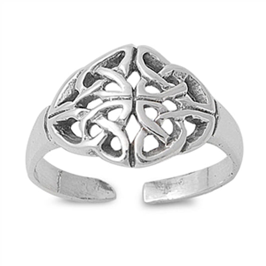 Sterling Silver Promise Celtic Knot Ring Adjustable Filigree Midi Band .925 New