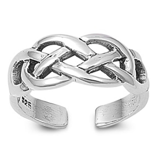Sterling Silver Wholesale Celtic Knot Toe Ring Adjustable Midi Band .925 New