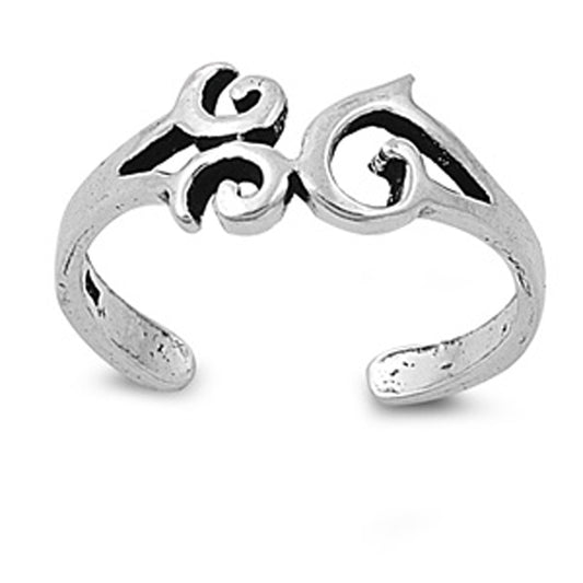Sterling Silver Unique Om Toe Ring Cute Adjustable Hinduism Midi Band .925 New