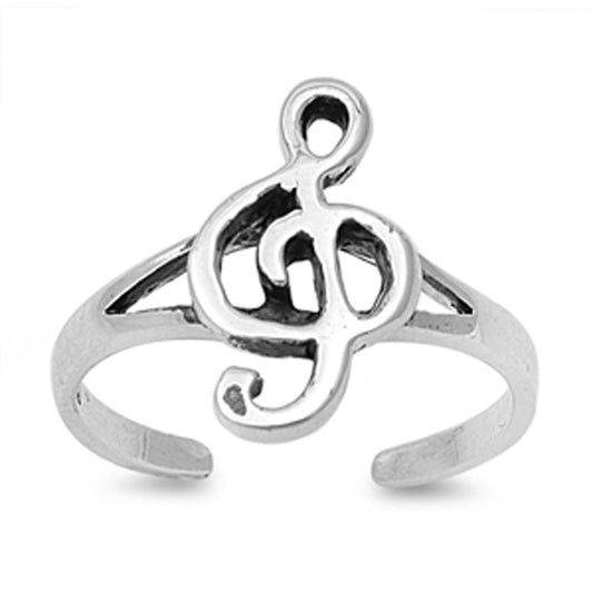 Music Note Treble Clef .925 Sterling Silver Toe Ring