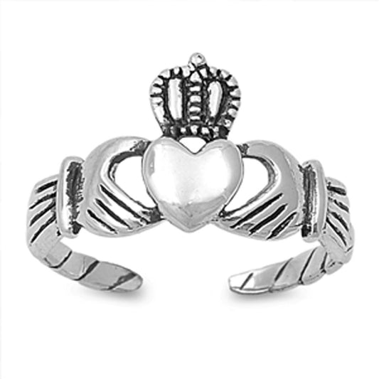 Heart Claddagh .925 Sterling Silver Toe Ring