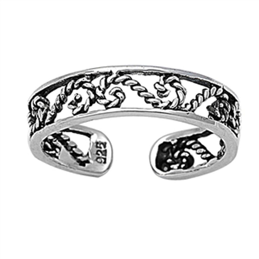 Bali Rope Infinity .925 Sterling Silver Toe Ring