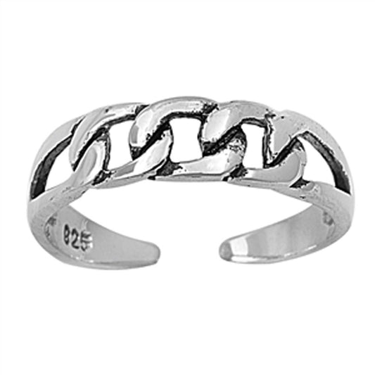 Curb Link Chain Design .925 Sterling Silver Toe Ring