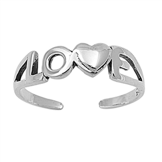 Heart Love .925 Sterling Silver Toe Ring