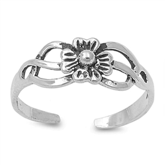 Flower Infinity Knot .925 Sterling Silver Toe Ring