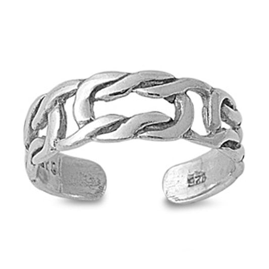 Infinity Knot Chain Link .925 Sterling Silver Toe Ring