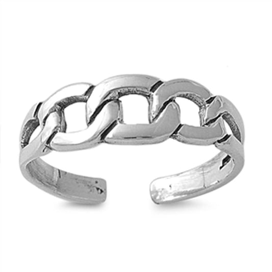 Curb Link Chain Design .925 Sterling Silver Toe Ring