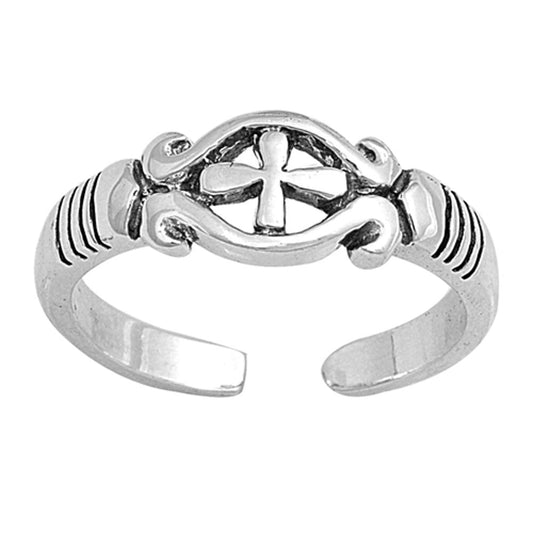 Cross .925 Sterling Silver Toe Ring