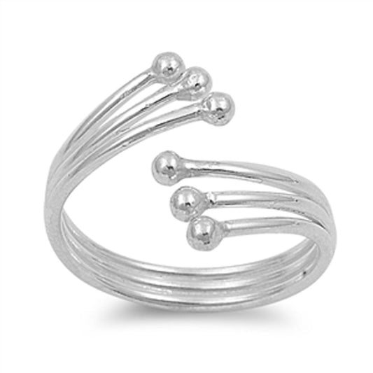 Bead Open Ball Cluster .925 Sterling Silver Toe Ring