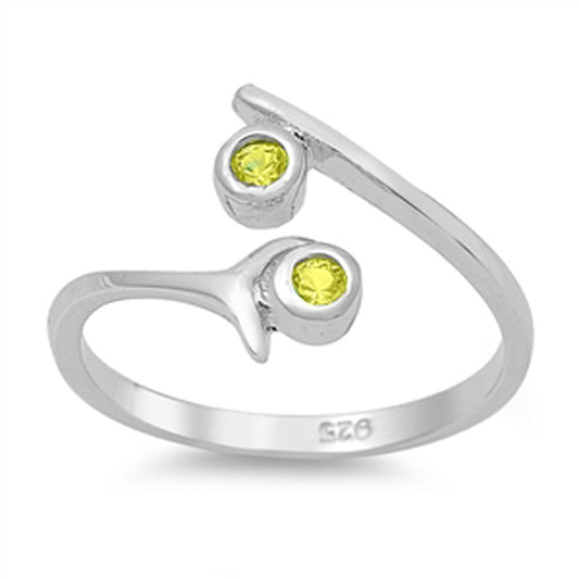 Round Simulated Peridot .925 Sterling Silver Toe Ring