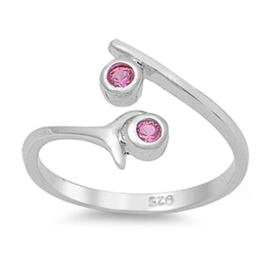 Round Simulated Ruby .925 Sterling Silver Toe Ring