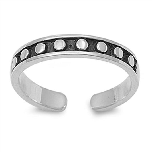 Polka Dot Round .925 Sterling Silver Toe Ring