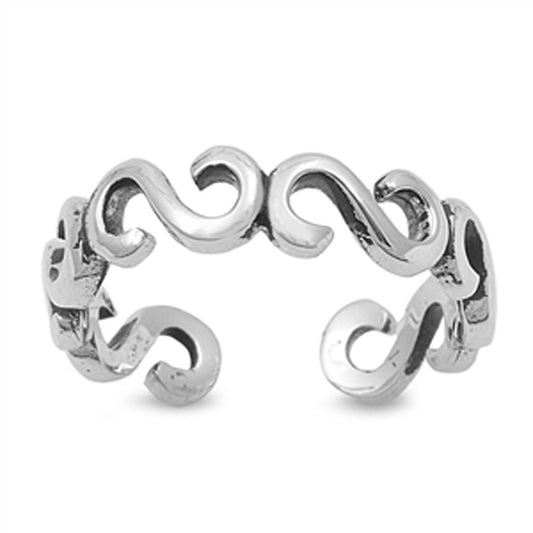 Open Infinity Swirl .925 Sterling Silver Toe Ring