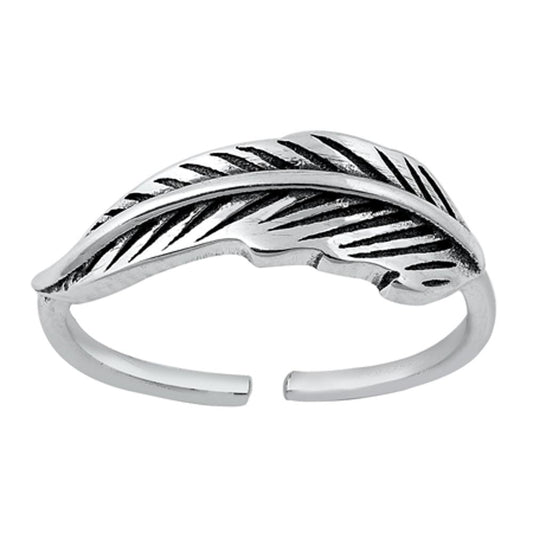 Sterling Silver Wholesale Feather Toe Ring Cute Adjustable Midi Band 925 New
