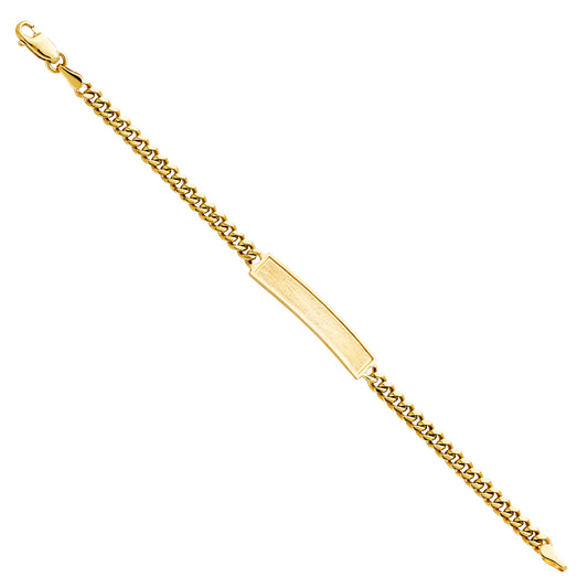 14k Yellow Gold Miami Cuban Curb Chain 6" ID Bracelet Lobster Clasp High Polish