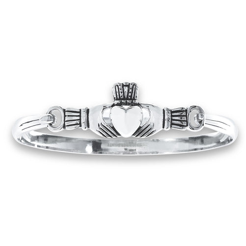 Stainless Steel Celtic Claddagh Friendship Heart Bangle Bracelet