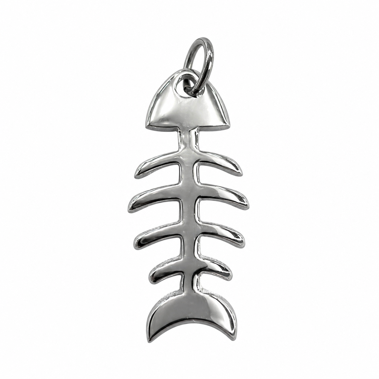 Stainless Steel Dead Fish Skeleton Animal Nature Charm Pendant