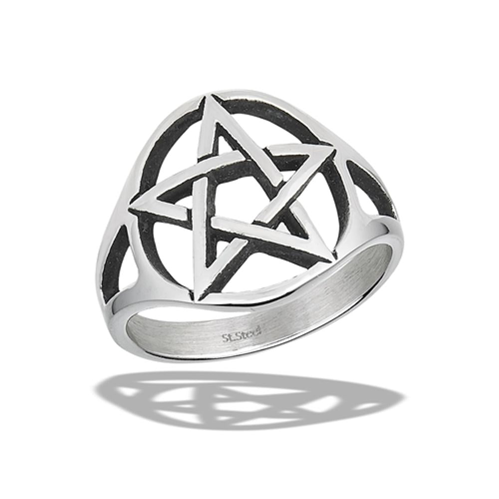 Stainless Steel Pentagram Ring