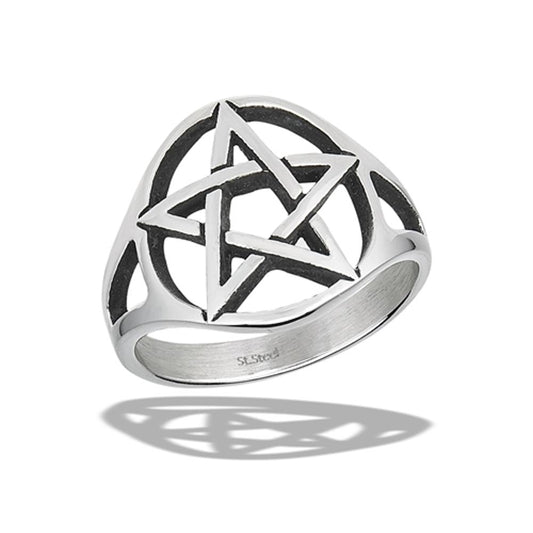 Stainless Steel Pentagram Ring
