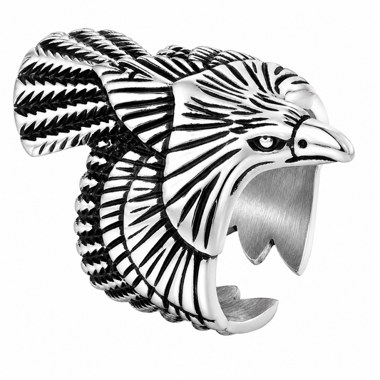 Stainless Steel Eagle Bird Animal Open Flying Ring
