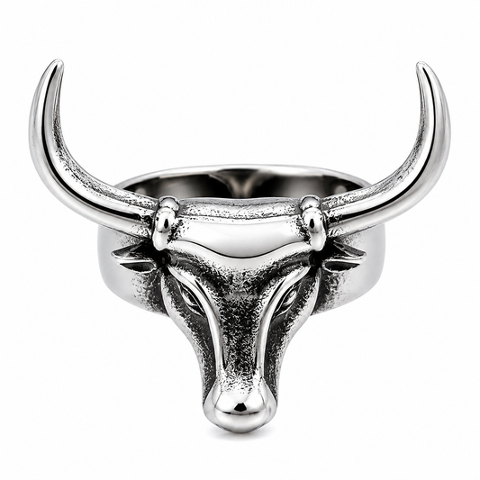 Stainless Steel Large Bull Longhorn Cattle Rancher Animal Ring