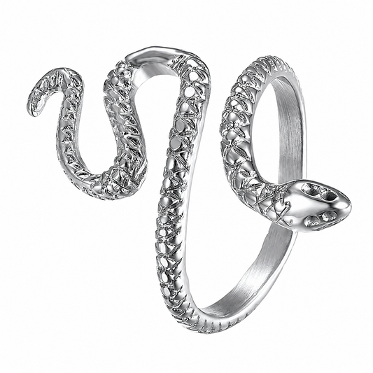 Stainless Steel Thin Open Snake Animal Ring
