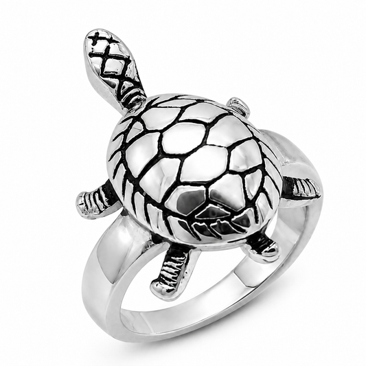 Stainless Steel Turtle Animal Shell Ring