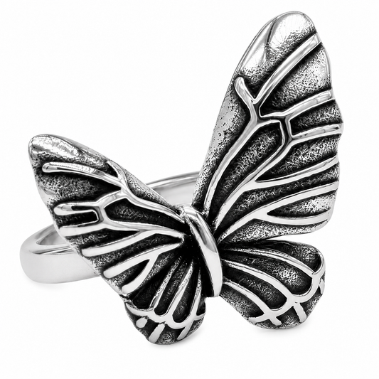 Stainless Steel Butterfly Beautiful Animal Artistic Ring