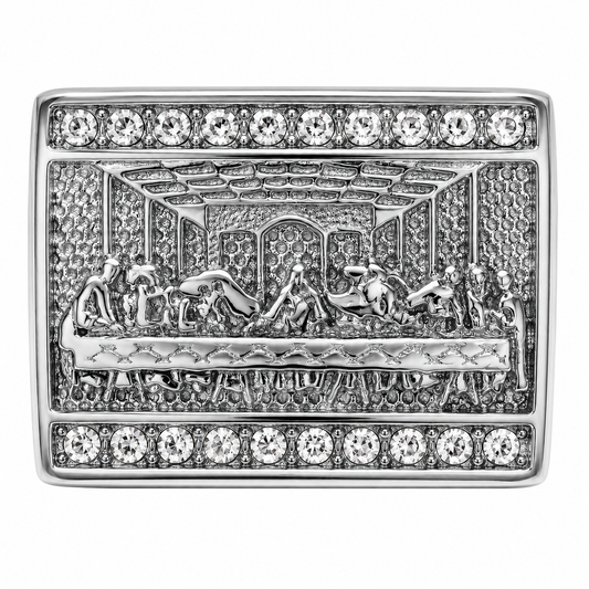Stainless Steel Last Supper Jesus Communion Ring