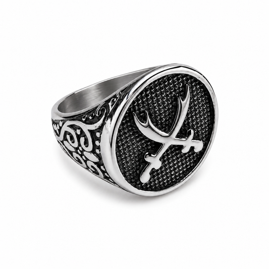 Stainless Steel Pirate Cross Sword Fighting Ring