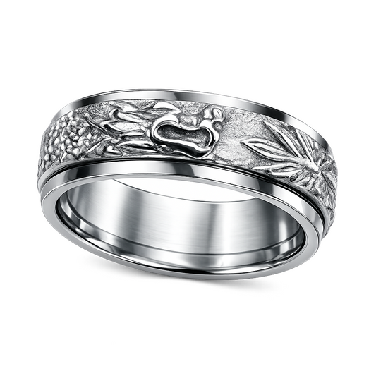 Stainless Steel Dragon Mythological Animal Snake Ring