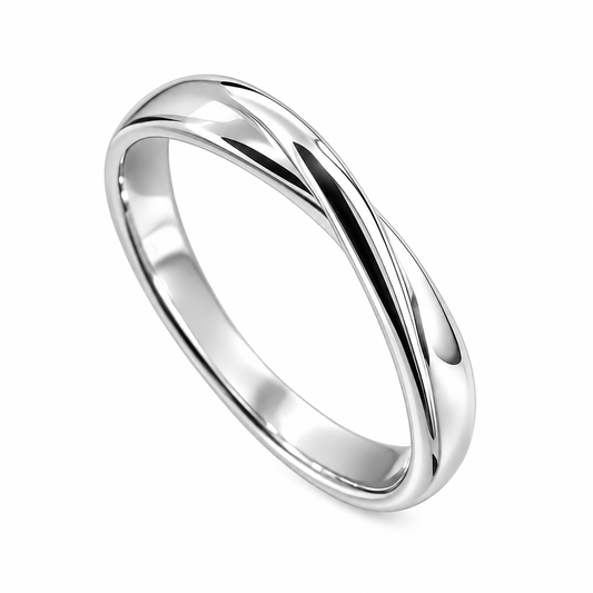 Stainless Steel Criss Cross Knot Band Ring