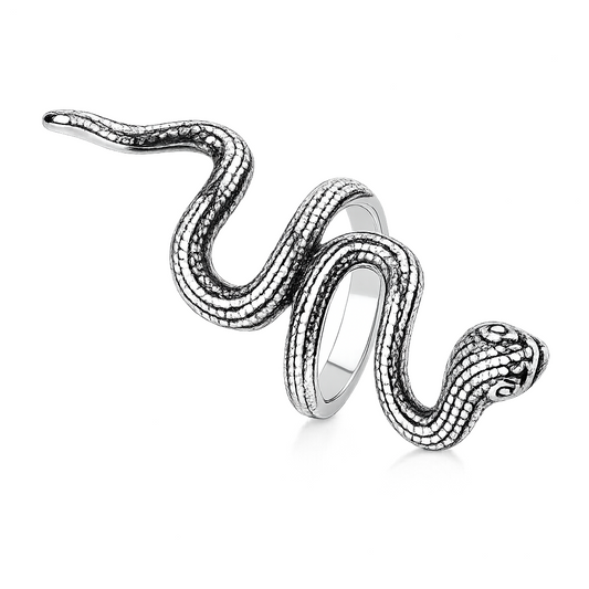 Stainless Steel Snake Serpent Long Animal Ring