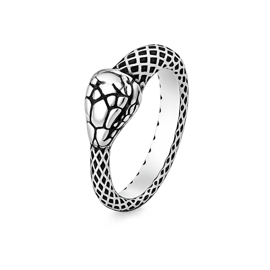 Stainless Steel Snake Head Animal Band Ring