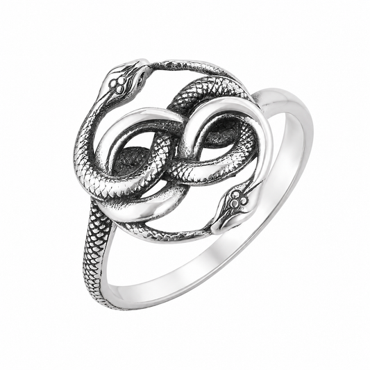 Stainless Steel Snake Infinity Knot Coil Animal Life Ring
