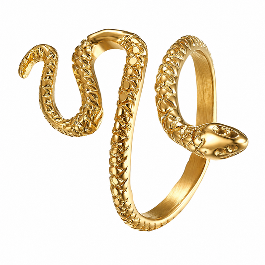 18k Gold PVD Stainless Steel Thin Snake Serpent Ring