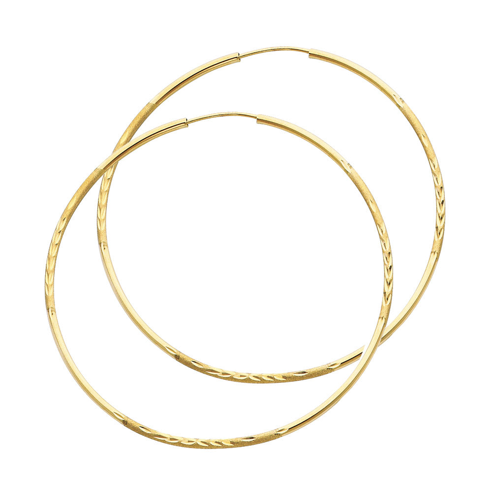 14k Yellow Gold Large Wide Twist Hoop Fashion Bold Elegant Circle Earrings