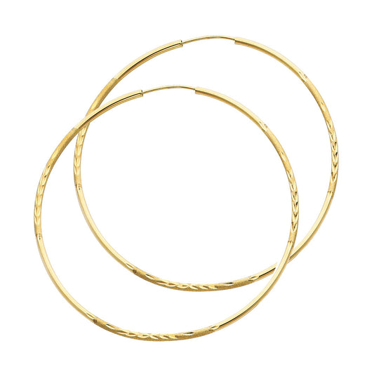 14k Yellow Gold Large Wide Twist Hoop Fashion Bold Elegant Circle Earrings