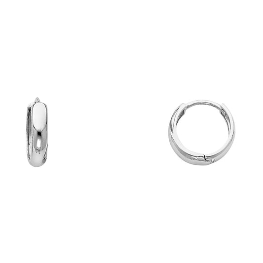 14k White Gold Huggie Hoops Endless Classic Fashion