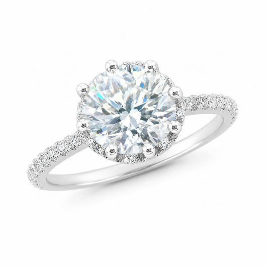 Sterling Silver 1 ct Round Moissanite VVS1 Solitaire Wedding Engagement Ring