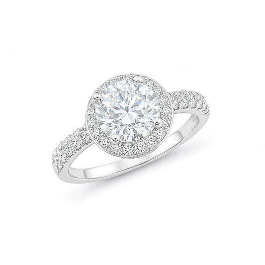 Sterling Silver 1 ct Round Moissanite VVS1 Solitaire Wedding Engagement Ring