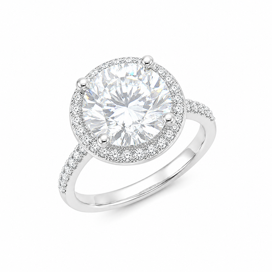Sterling Silver 3 ct Round Moissanite VVS1 Solitaire Wedding Engagement Ring