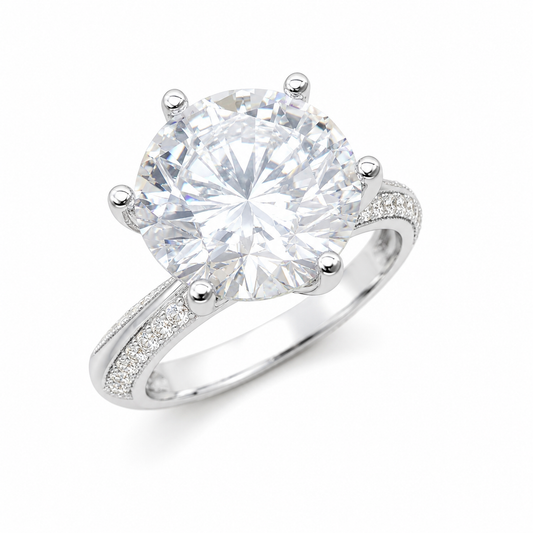 Sterling Silver 3 ct Round Moissanite VVS1 Solitaire Wedding Engagement Ring