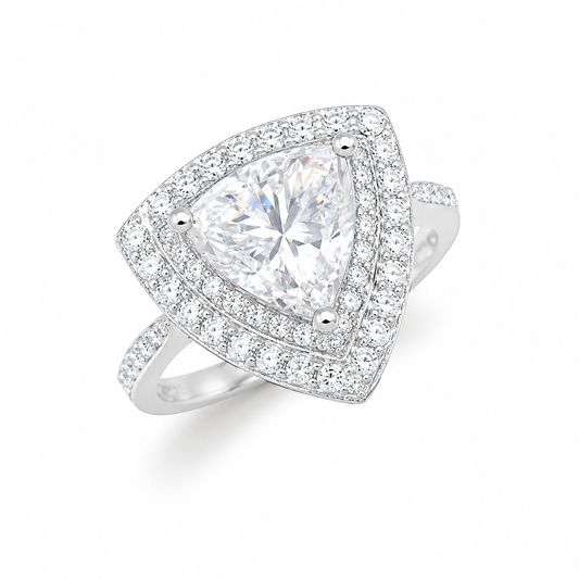 Sterling Silver 1 ct Trillion Moissanite VVS1 Triangle Wedding Engagement Ring