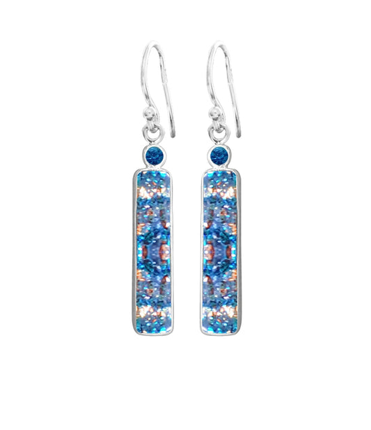 Sterling Silver Dichroic Glass Handmade Hook Earrings