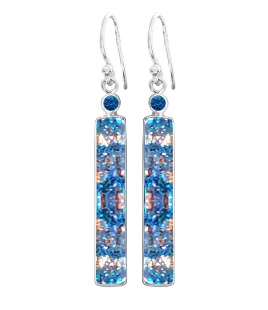 Sterling Silver Dichroic Glass Handmade Hook Earrings