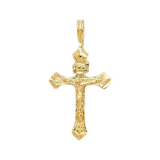 14k Yellow Gold Lightweight Catholic Crucifix Pendant Conversion Gift Charm